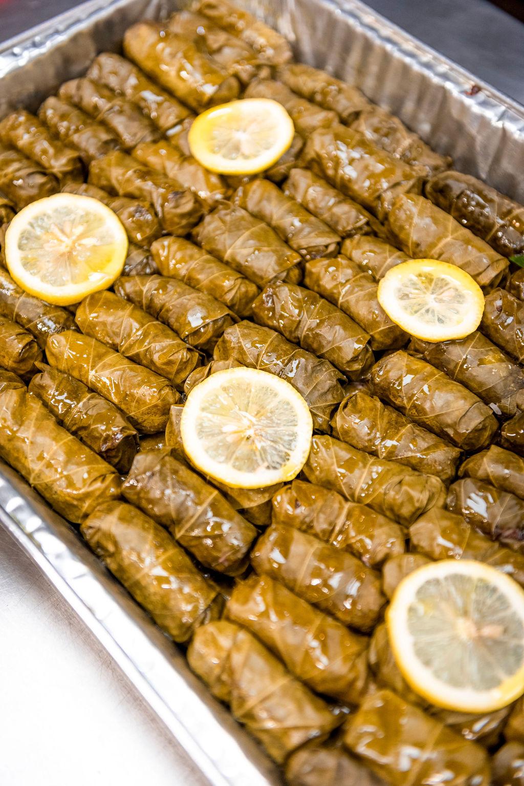 Dolmades 6 With Beef + Yogurt + Side Salad